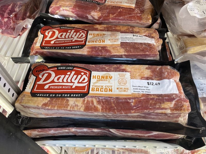daily honey cured thick cut bacon